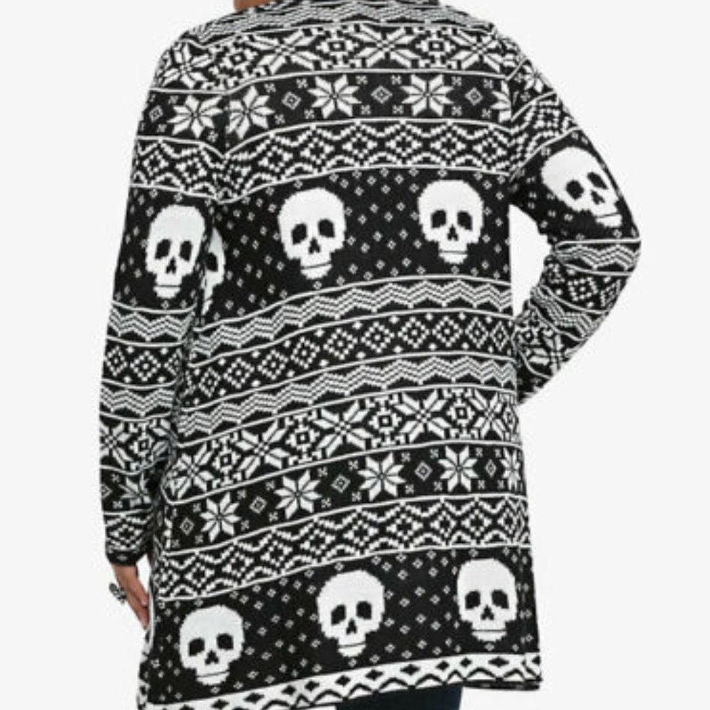 Torrid Skull Snowflake Open Front Cardigan HW9579 - Picture 2 of 8